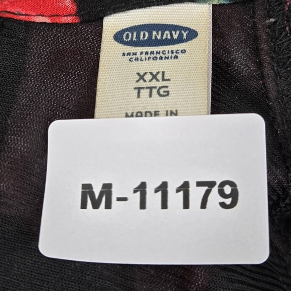Old Navy Women Dress XXL Black Floral‎ Cold Shoulder V-Neck - Picture 2 of 7